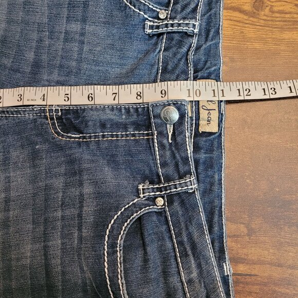 Earl Jeans Womens 12 Straight Leg Mid Rise Button Flap Embellished Thick Stitch - Picture 7 of 10